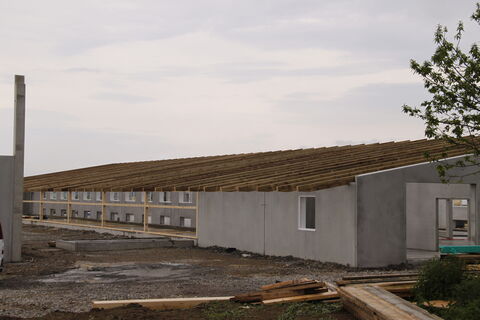 Rohbau des Biolegehennenstalls